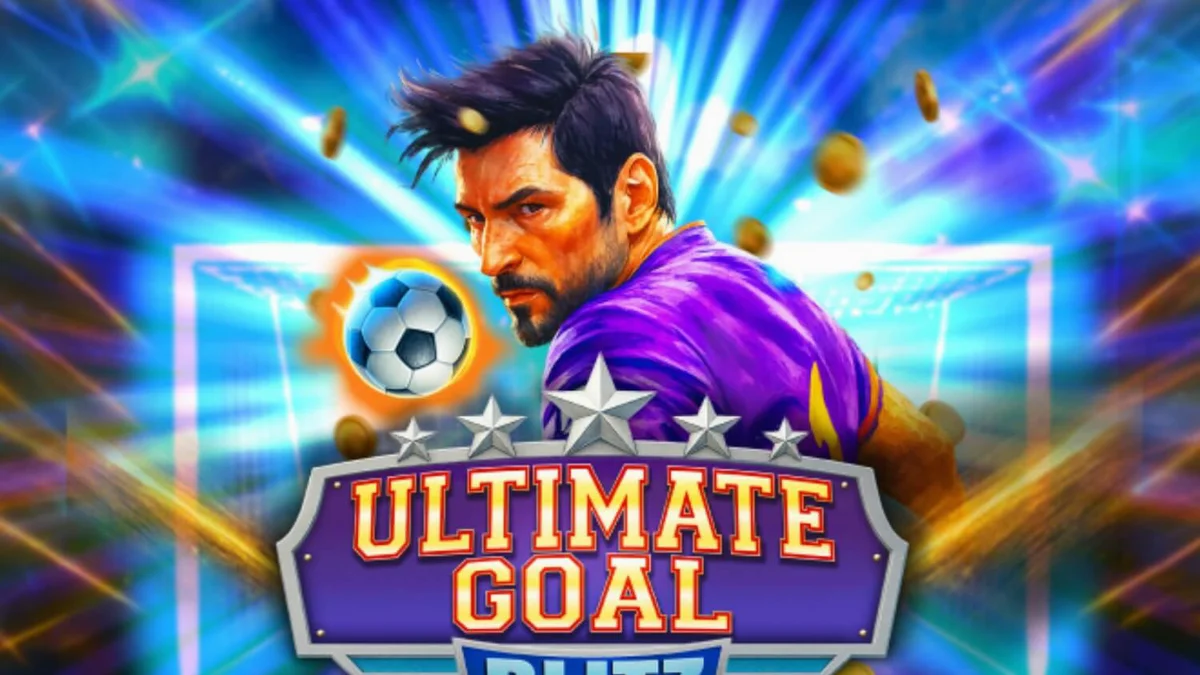 Tampilan visual lapangan sepak bola dalam slot Ultimate Goal Blitz
